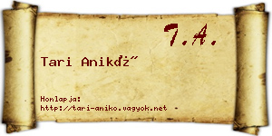 Tari Anikó névjegykártya